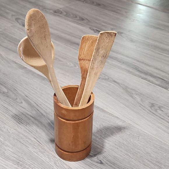 Vintage Boho Maple Wooden Decor Vase - Picture 7 of 7